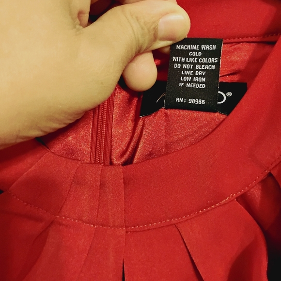 ASHRO 2PC Red Coral Dress & Bell Sleeve Floral Red Coral Black Gold Jacket 8 - Picture 14 of 14